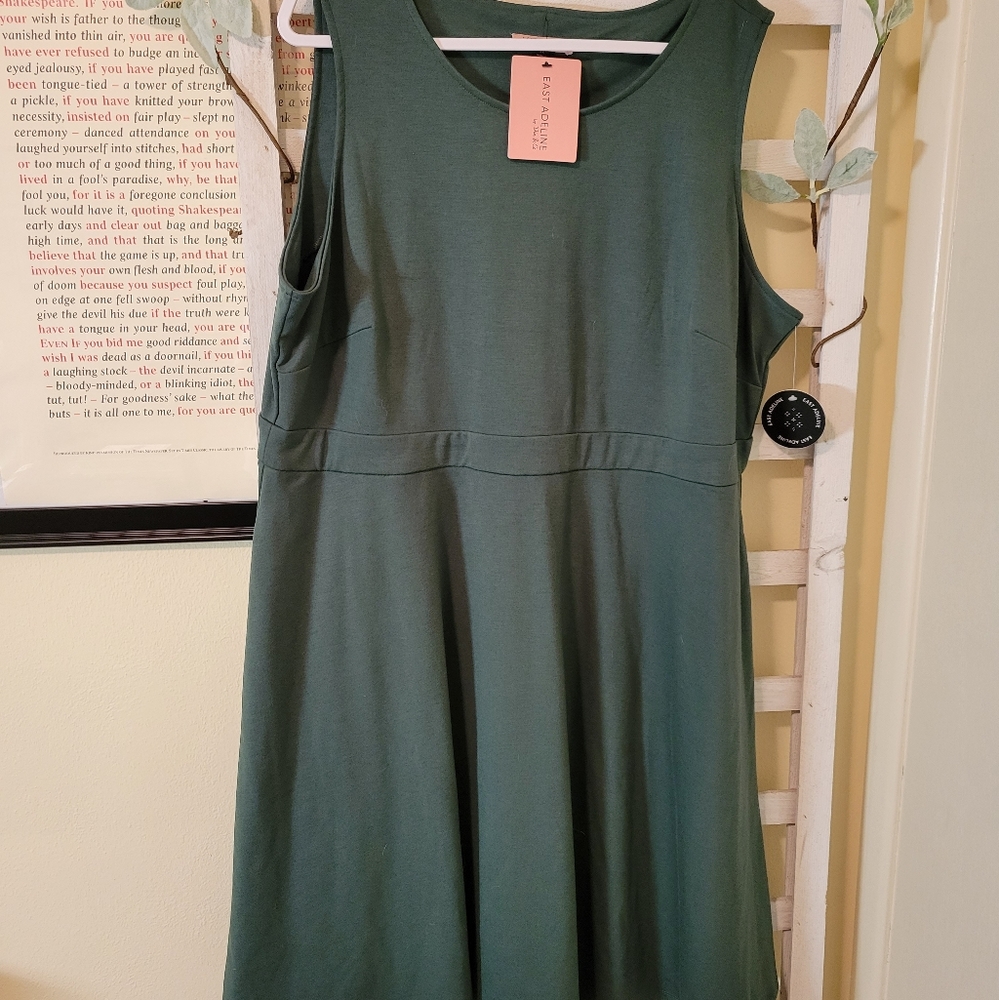 NWT Green Tank Knee Length Dress